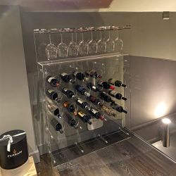 House Cantinetta Consolle Mobile per Bottiglie di Vino e Calici