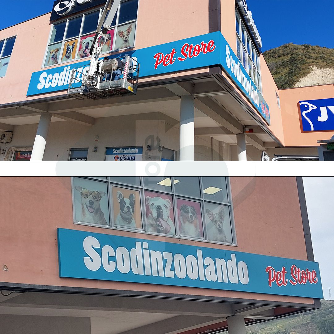 SCODONZOOLANDO Insegna in dibond retroilluminata a LED a Fascione r