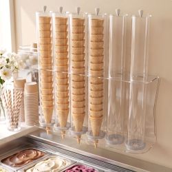 Porta Coni Gelato a 6 File da Parete per Gelateria e Bar