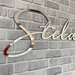 Lettere in plexiglass oro specchio gold silver sagomate a laser