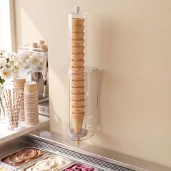 Porta Coni Gelato a 1 Fila da Parete per Gelateria e Bar
