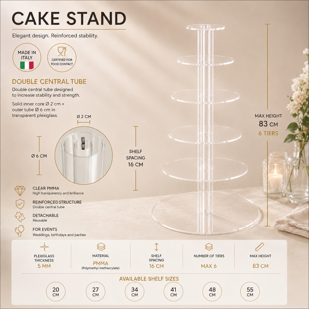 Alzata Cupcake Modello Cuore 51 infografica cake stand 1