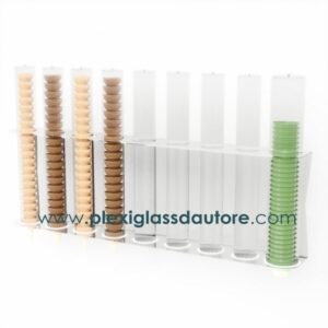 porta coni coppette a 81 file da parete plexiglass d autore