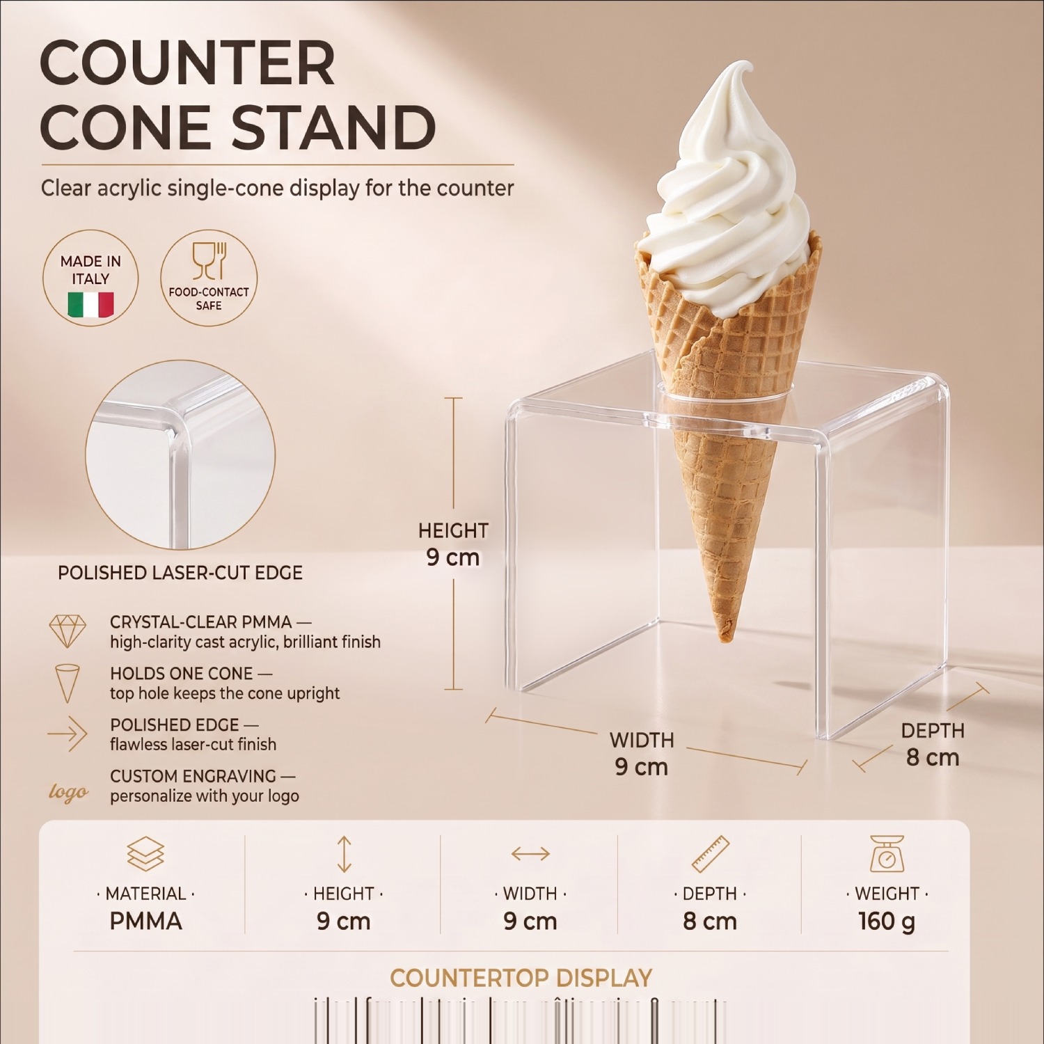 porta-cono-gelato-da-banco-plexiglass-singolo-misure-plex-dautore porta cono gelato da banco plexiglass singolo misure plex dautore
