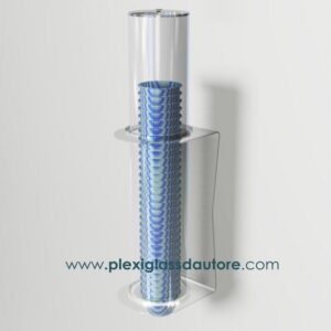 porta coppette a 1 fila da parete plexiglass d autore