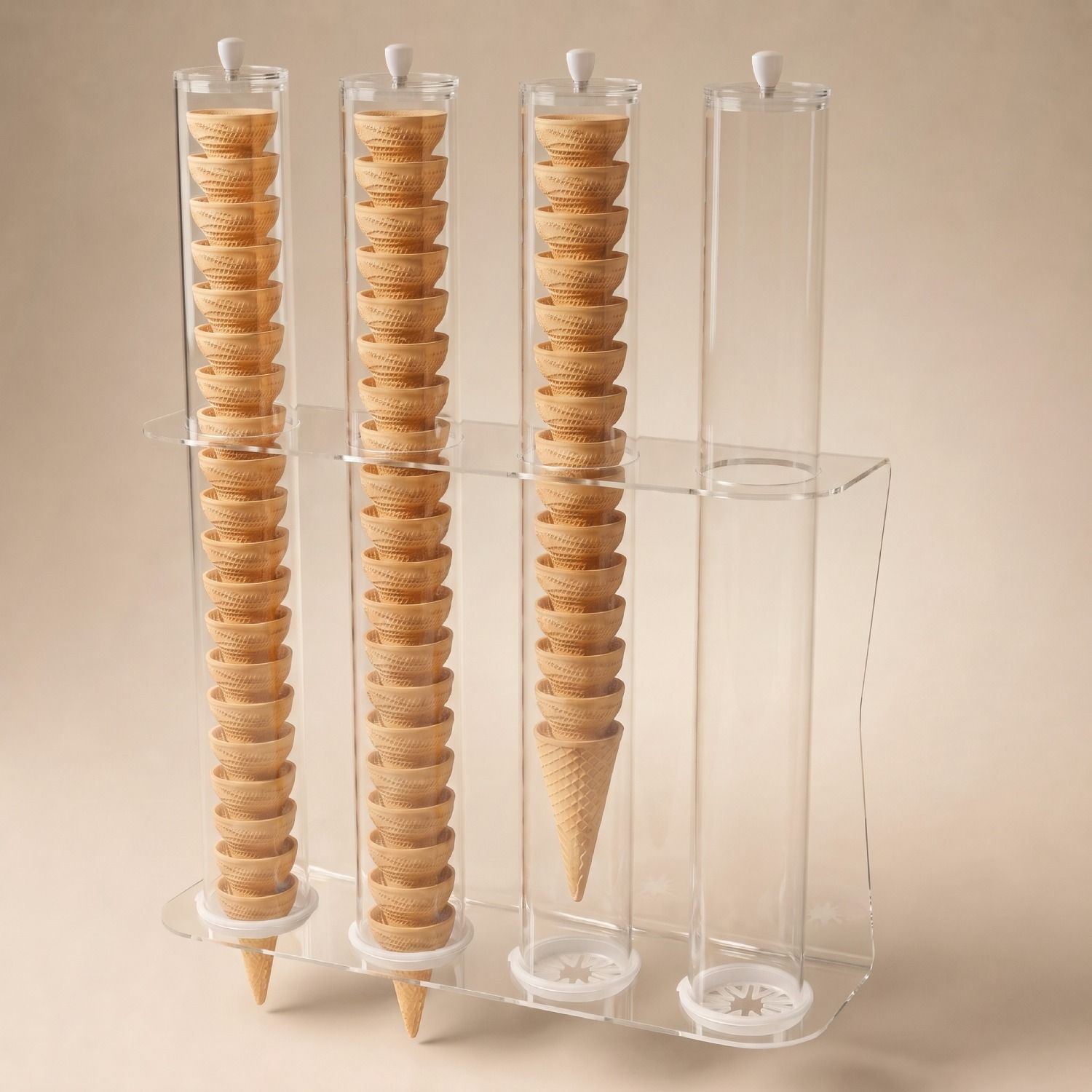 portaconi-gelato-da-parete-plexiglass-dispenser-4-tubi-vista-frontale-plex-dautore portaconi gelato da parete plexiglass dispenser 4 tubi vista frontale plex dautore
