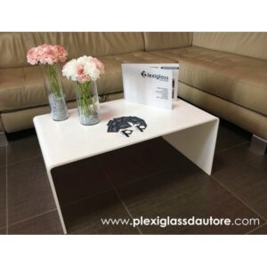 tavolo 80x50x35 in plexiglass bianco lucido plexiglass d autore