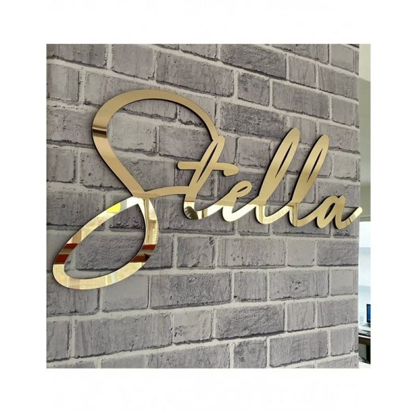 Lettere in plexiglass oro specchio gold mirror sagomate a laser